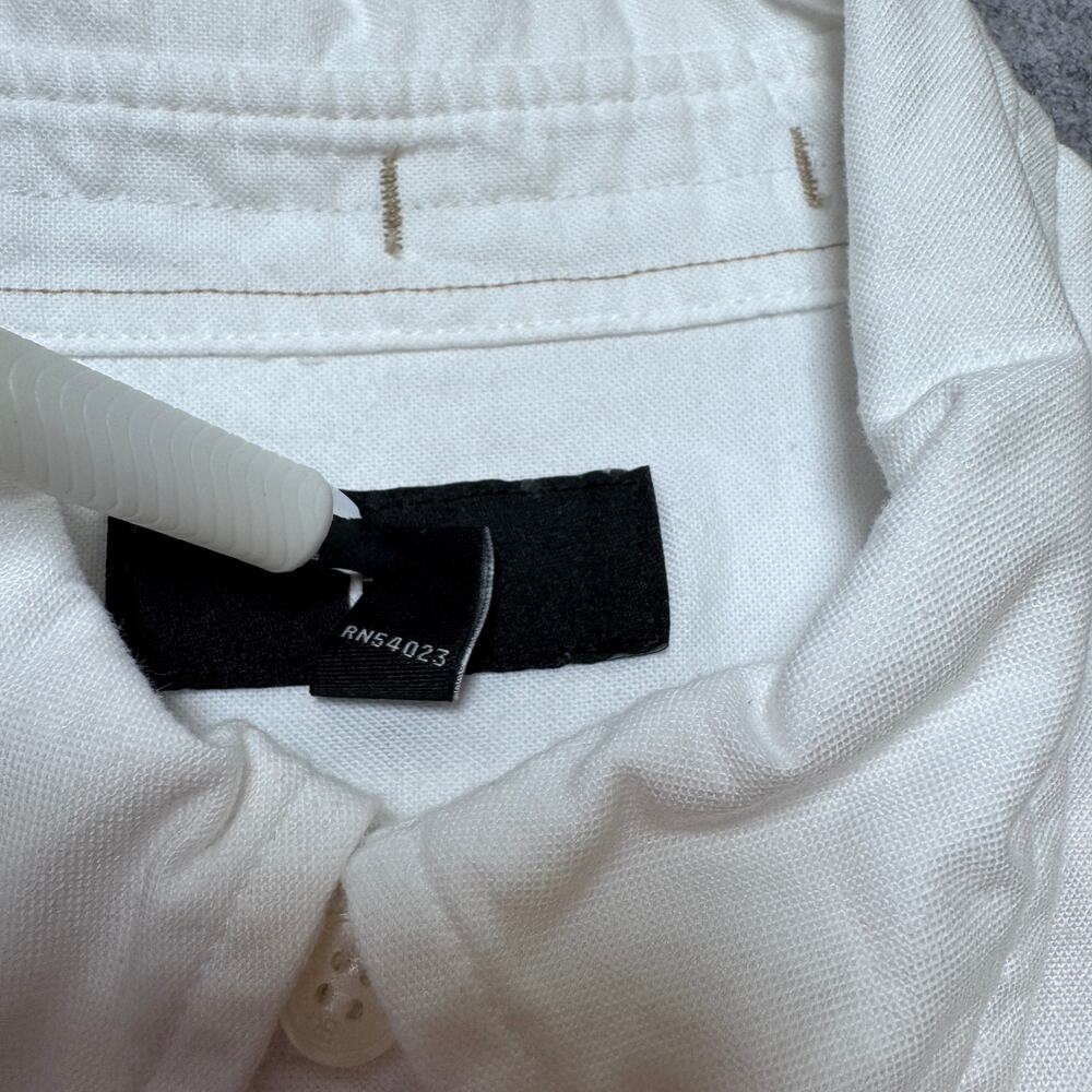 Banana Republic Shirt Mens M White Oxford Standard Fit Cotton Long Sleeve - Picture 3 of 11